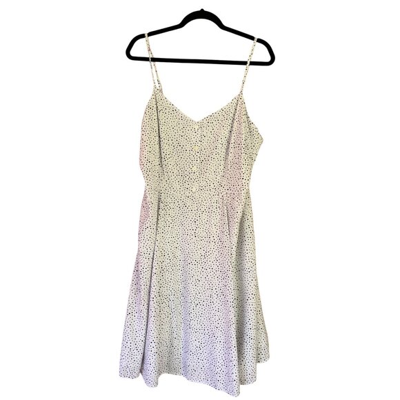 Gap Cami Strappy Polka Dot White Black Summer Dress Button Front Sleeveless - Picture 3 of 12